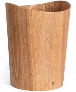 Kazai Echtholz Papierkorb Börje 9 Liter Esche | Holz Mülleimer für Büro und Kinderzimmer | Holz Papierkorb