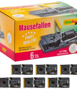 Inseko Profi-Mausefallen I Hochwertig I Wiederverwendbar I inklusive Handschuhe