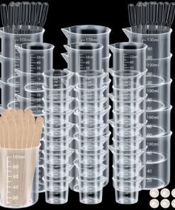 Sinofort Präzision Messbecher 106 Stück 30ml 50ml 100ml, Epoxidharz Plastik Labor Küche Waschmittel Chemikalien, mit Rüh
