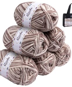Ilauke Wolle zum Häkeln Acryl 300g Bunt Farbverlauf zum Stricken mit Tragetasche