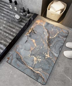 Badezimmerteppich Rutschfest Waschbar 40x60cm für Badvorleger - Bathroom Mat - Badematte - Badematten - Stone