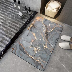 Badezimmerteppich Rutschfest Waschbar 40x60cm für Badvorleger - Bathroom Mat - Badematte - Badematten - Stone