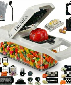 THE NINA Gemüseschneider Mandoline Multischneider – Zwiebelzerkleinerer Gurkenhobel für schnelles Küchenhacken