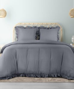 Utopia Bedding Mikrofaser Bettwäsche Grau - 220x240 Set + 2 Kissenbezüge - Qualität füredmorgen grau