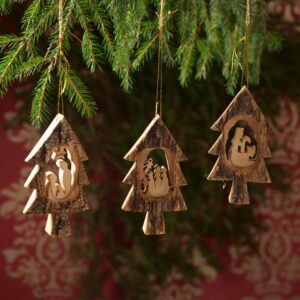 KASSIS Weihnachtsdeko Tanne 3er Set Baumschmuck Hirte und Dreie Könige