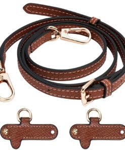 POFIBO Schultergurt für Longchamp Damen Taschen - Verstellbar und mit 2 Stück Adapter (Braun)