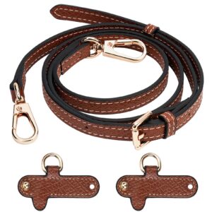 POFIBO Schultergurt für Longchamp Damen Taschen - Verstellbar und mit 2 Stück Adapter (Braun)