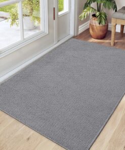DEXI Waschbare Fußmatte für den Eingangsbereich, 81,3 x 121,9 cm, ultradünne Schmutzfangmatte
