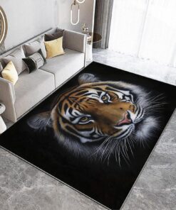 Generisch Teppich Wohnzimmer Dunkel Tiger 3D Kurzflor Pflegeleicht Generisch Teppich Jugendzimmer Dunkel Tiger 3D Pflege