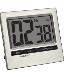 TFA Dostmann Silber Küchentimer 38.2013 mit Memory-Funktion und Magnethalter für Eierzubereitung