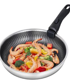 AMZCHEF Induktionsepaufmanın mit Antihaftbeschichtung für Edelstahlpfanne 28 cm
