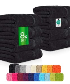 etérea Carli Handtuch-Set 8-teilig – 100% Baumwolle, Öko‑Tex Standard 100, weich & saugstark, Frottee 500 g/m², 50×100 c