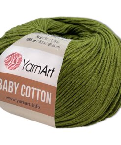 Frida's Wollhaus YarnArt 55 Farben Baumwolle Acryl Häkelgarn Strickgarn (443 | Oliv) Baby Cotton Wolle 50 g