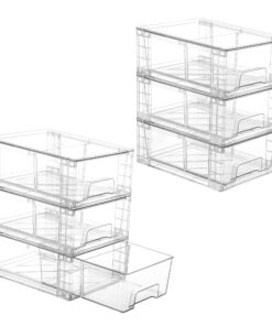 Vtopmart 6er Set Transparent Stapelbare Kühlschrank Organizer für Küche & Bad