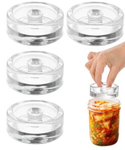 4er Set Glas Fermentiergewichte Ø 7 cm - Ideal zum Fermentieren von Sauerkraut, Kimchi & Gemüse in Salzlake