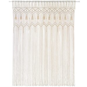Mkono Makramee Vorhang Großes Handgemachtes Elfenbein 132 x 180cm Hochzeitstür Vorhang Boho Deko Wohnzimmer Kinderzimmer