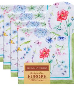 Hermine Stoffservietten, 100% Baumwolle, Zuhause und Hochzeit, OEKO-TEX STANDARD 100, Just Floral, Frühling/Sommer - Set