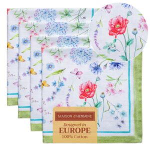 Hermine Stoffservietten, 100% Baumwolle, Zuhause und Hochzeit, OEKO-TEX STANDARD 100, Just Floral, Frühling/Sommer - Set