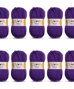 Wollidu Mila Garn zum Häkeln und Stricken Lila 100% Polyacryl OEKO-TEX STANDARD 100 | Wollidu Mila Garn 10 x 50g/133m S
