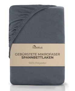 NatureMark Mikrofaser Spannbettlaken – weich, atmungsaktiv und pflegeleicht – 90x200 cm – Anthrazit Grau