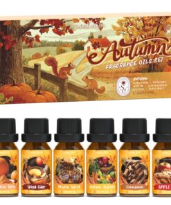 Herbstätherische Öle Set für Diffusoren - Fünf Aromen Apfelwein, Apfelkuchen, Herbst Ernte, Zimt, Ahornsirup - Seifen un