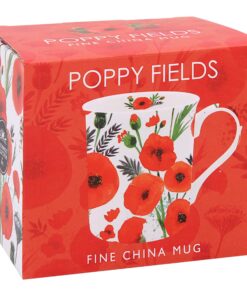 The Leonardo Collection Finola Becher mit Mohnblumen-Design für Zuhause und Küche | stilvolle Keramikbecher für Tee und
