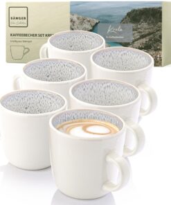 SÄNGER Kreta Kaffeebecher 6 Personen | Spülmaschinenfest Mikrowellenfest Cremefarben | VALUE COLLECTION SÄNGER Kreta K