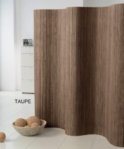 DE-COmmerce Doppelseitiger Bambus Paravent für Zuhause und BüroTaupe 244 cm (Variable Stellbreite) x 185 cm Räumteiler F