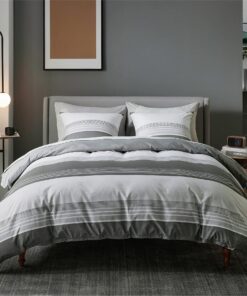 BEDSURE Bettwäsche - ÖKO-TEX Wendebettwäsche 155x220 cm Grau mit Reißverschluss, 3teilig Set für Wendebetten mit Kissenb
