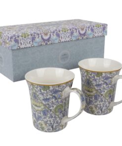 Leoardo Collection Lodden Mugs William Morris Tee- und Kaffeetassen für Heißgetränke | Edles Porzellan bedruckte Tassen