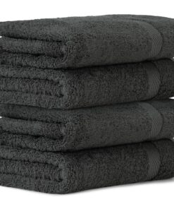 Handtuch-Set 4er Pack (50×100 cm) – 100% Baumwolle, Anthrazit