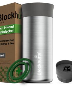 Thermobecher Blockhütte Edelstahl 8h Thermalisierung Kaffeebecher to Go spülmaschinenfest 354 ml