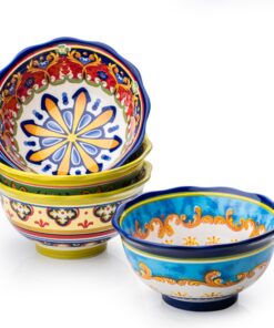 UNICASA Porzellan Müslischalen 600ml 4er Set – Für Suppe, Cornflakes & Frühstück, Mehrfarbig