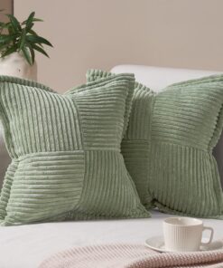 Topfinel Grüne Kissenbezug 40x40 cm 2er Set für Sofa und Sofabett Dekoration Schlafzimmer Wohnzimmer