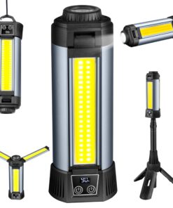 12in1 Multifunktions-LED-Leuchte, aufladbar (Akku) mit Powerbank‑Funktion, Magnet & Teleskopstange – für Camping, Outdoo