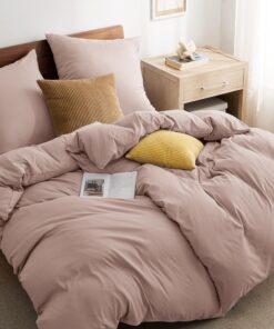 BEDSURE Bettwäsche 135x200 OEKO-TEX Adobe Rosa - 2 Bettbezüge + 2 Kissenbezüge BEDSURE ÖKO-TEX Bettwäsche-Sets 135x200 A