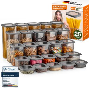 Vorratsdosen mit Luftdichten Deckel BPA-Frei für Küche - Praktische 25er Vorratsbehälter Set - Frischhaltung von Müsli u