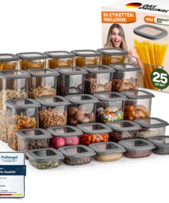 Vorratsdosen mit Luftdichten Deckel BPA-Frei für Küche - Praktische 25er Vorratsbehälter Set - Frischhaltung von Müsli u