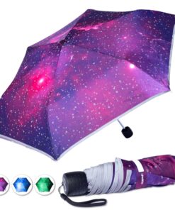 BERGIST RegenSchirm Kinder reflektierend - ultraleicht - für Mädchen & Jungen - Galaxie-Muster