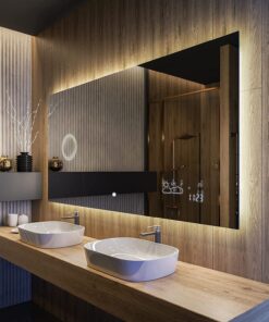 FORAM Led Spiegel Bad - Badezimmer Dekoration - Modernes Design - Nach Maß Hergestellt - Batteriebetrieben - 120x70 cm -