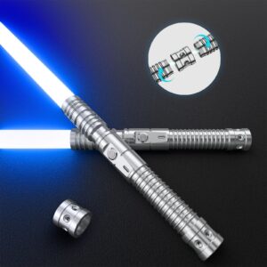 Laserschwert RGB 17 Farben USB wiederaufladbar Schwarzes Metallgriff 2-in-1 Passend für Kinder und Erwachsene Halloween