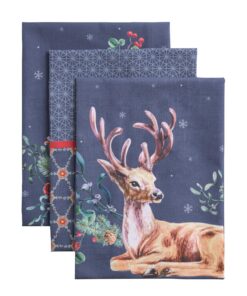 Maison d'Hermine Küchenhandtücher 3er-Set Wiederverwendbar saugfähig OEKO-TEX STANDARD 100 Küche Christmas Joy
