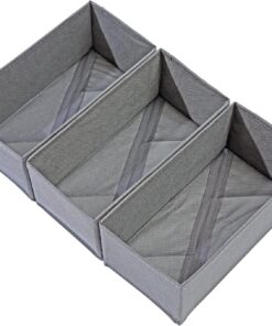DIRXVMC Pack of 3 Schuhschachtelfass Foldable Truhen für Strümpfe, Kleidungsorter System für Truhen, Schleifen und Schal