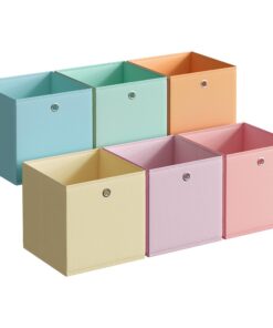SONGMICS Aufbewahrungsbox, ideal für Schlafzimmer und Wohnzimmer, bunt, RFB233X01