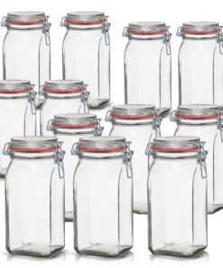BigDean 12er Set Vorratsgläser 1,5L - Luftdicht zum Einlegen & Einkochen - Made in Germany - Ideal für Familien - Glas,