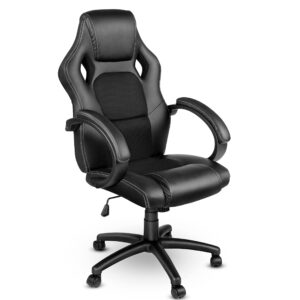 TRESKO Racing Chefstuhl für Büro und Home Office mit 14 Farben, gepolsterte Armlehnen und SGS Prüfung