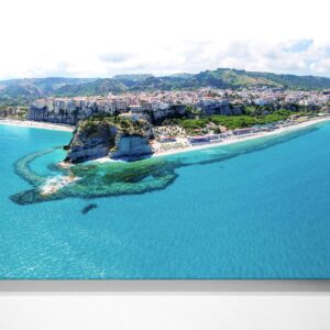 Atemberaubendes Leinwand-Bild Strand Italien Kalabrien - als 120x90cm großes XXL Wandbild für Wohnzimmer & Schlafzimmer