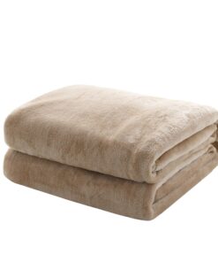 Mixibaby Flauschige Kuscheldecke warm & weich, optimal für ganze Familie im Winter, Größe: 150 cm x 200 cm, Farbe: Beige