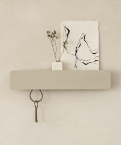 Kazai Schlüsselbrett 'Kian' | Minimalistisches Design aus Metall in Taupe | Moderner Wand-Schlüsselhalter für den Flur
