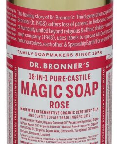 Dr. Bronner's Bio 18-in-1 Hanf Rose Pure Castile Flüssigseife 237 ml EWG Verified Fair for Life